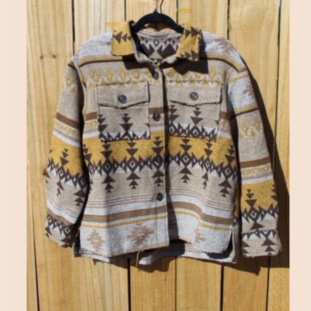 Aztec print jacket.